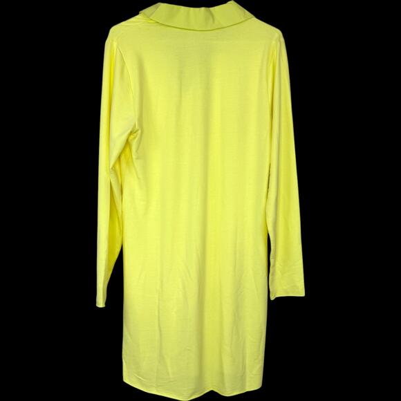 Candace Cameron Bure Collared Y-Neck Shirt Dress Sunny Lime Small NWOT Midi - Picture 3 of 11